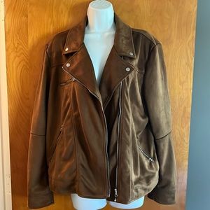 Anthropologie Faux Suede Jacket Size L